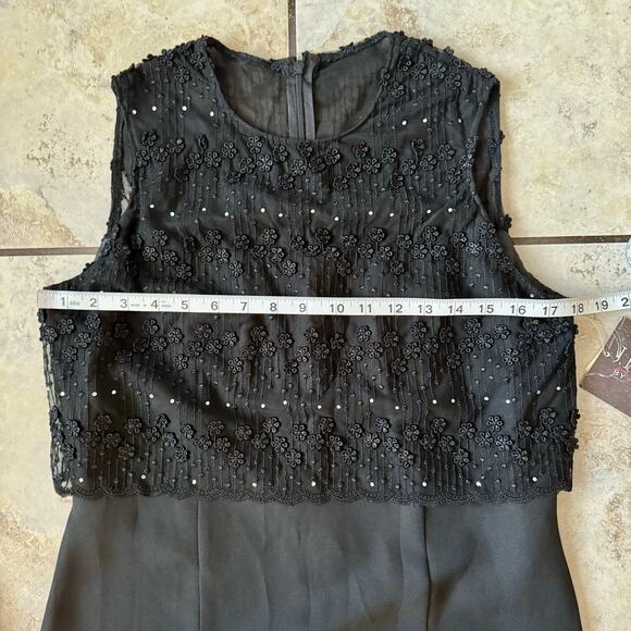 J.R Nite Vintage Cocktail Embellished Lace Floral Overlay Dress size 10 NEW - Picture 3 of 9